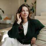 Strickjacke Marla | Dunkelgrün aus Bio-Baumwolle