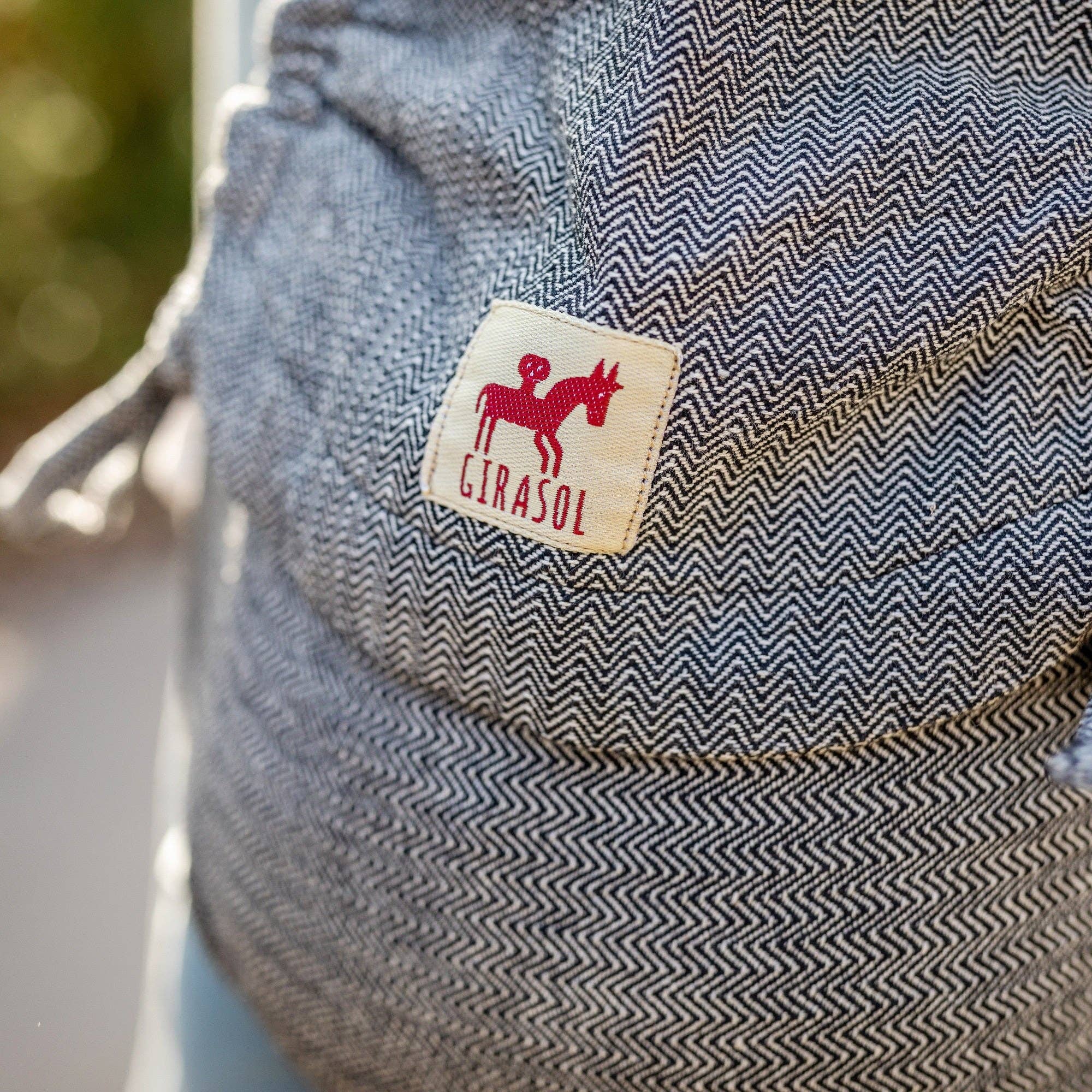 Babytrage MySol Tweed - recycled cotton, nachhaltig: Mit Schnallenhüftgurt - siebenKÄSEhoch