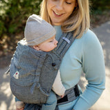 Babytrage MySol Tweed - recycled cotton, nachhaltig: Mit Schnallenhüftgurt - siebenKÄSEhoch