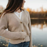 Strickjacke Marla | Sand aus Bio-Baumwolle - siebenKÄSEhoch