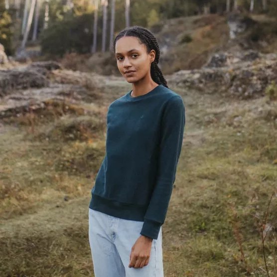 Sweater Sanna | Waldgrün aus Bio-Baumwolle - siebenKÄSEhoch
