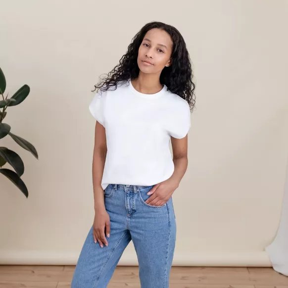 T-Shirt Nela | Weiß aus Bio-Baumwolle - siebenKÄSEhoch