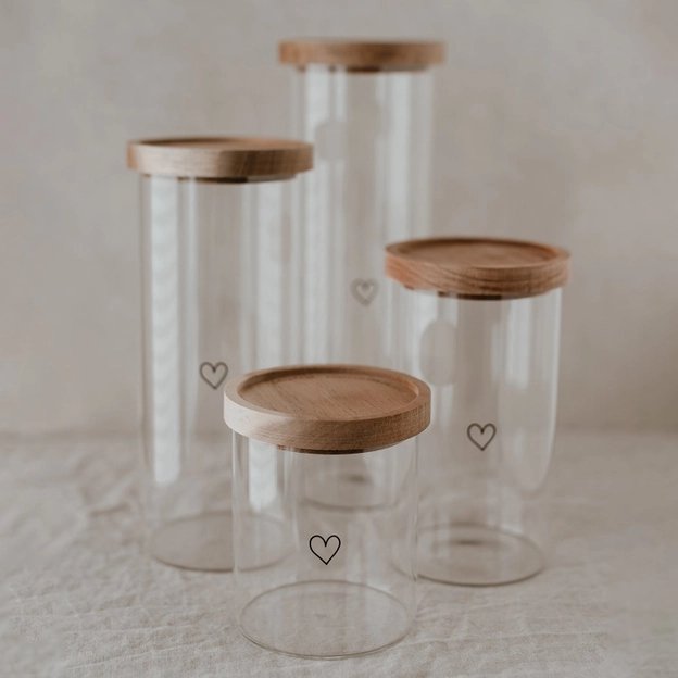 Vorratsglas Herz Schwarz 19Cm - siebenKÄSEhoch
