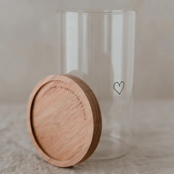 Vorratsglas Herz Schwarz 19Cm - siebenKÄSEhoch