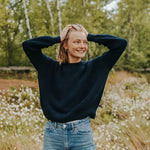 Pullover Mara | Marineblau aus Bio-Baumwolle - siebenKÄSEhoch