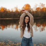 Strickjacke Marla | Sand aus Bio-Baumwolle - siebenKÄSEhoch