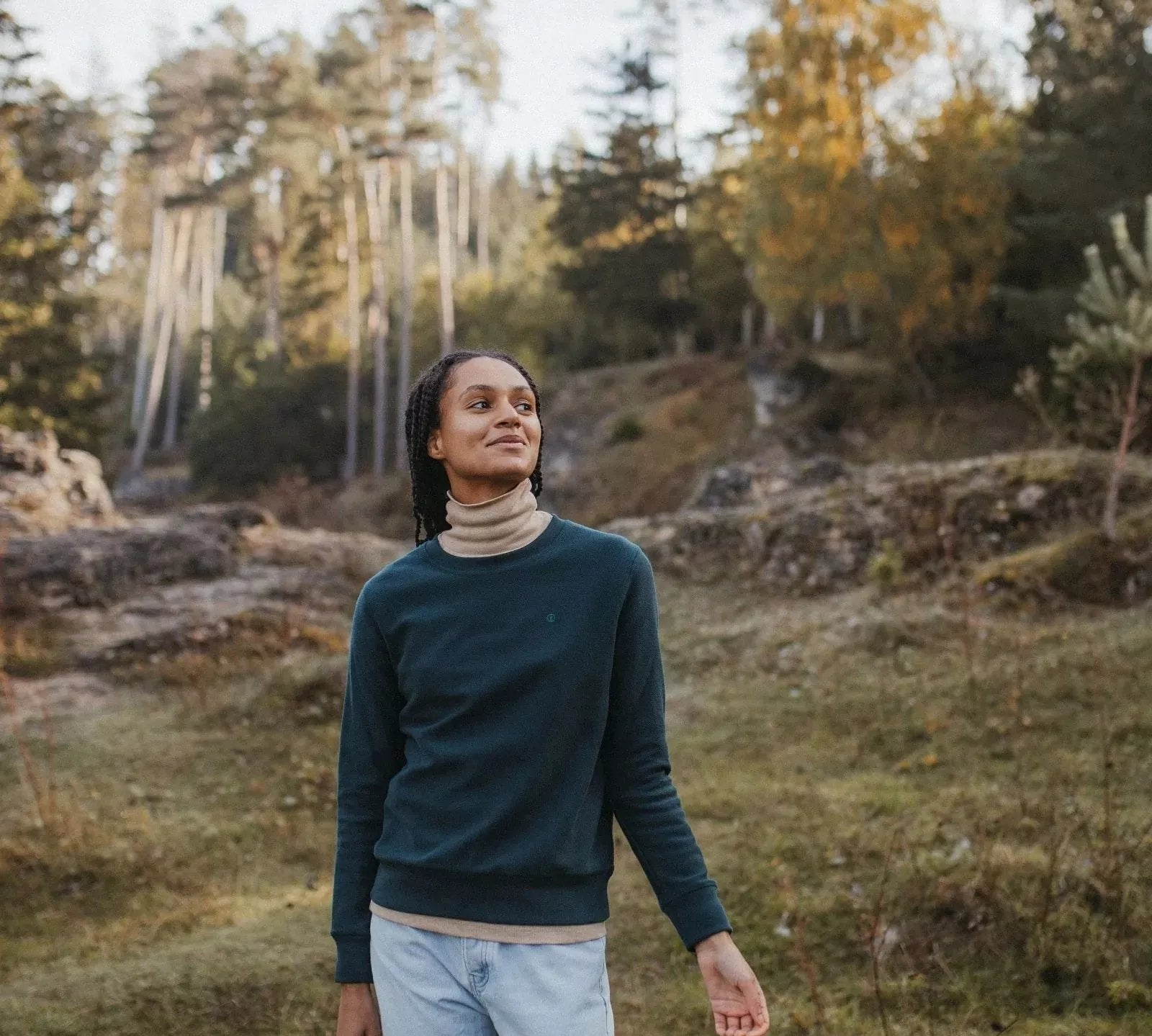 Sweater Sanna | Waldgrün aus Bio-Baumwolle - siebenKÄSEhoch