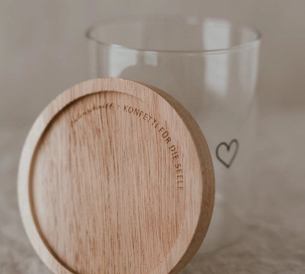 Vorratsglas Herz Schwarz 13Cm - siebenKÄSEhoch