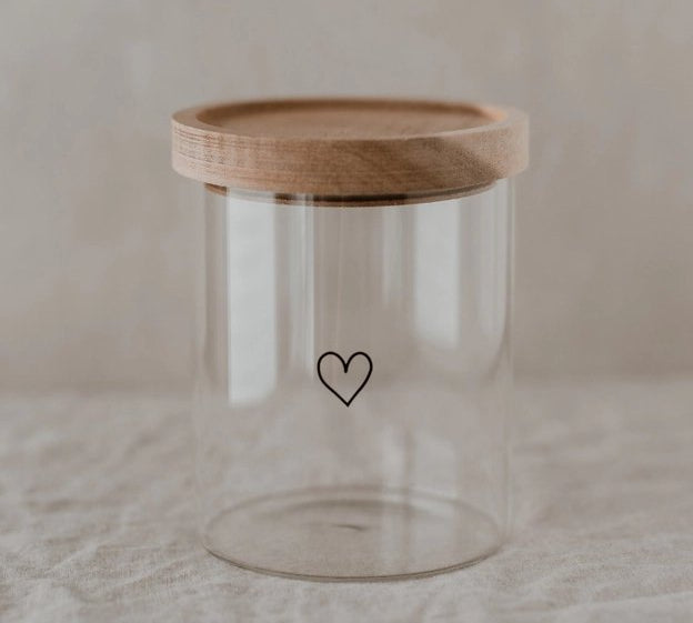 Vorratsglas Herz Schwarz 13Cm - siebenKÄSEhoch