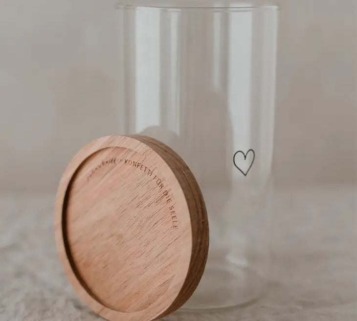 Vorratsglas Herz Schwarz 19Cm - siebenKÄSEhoch